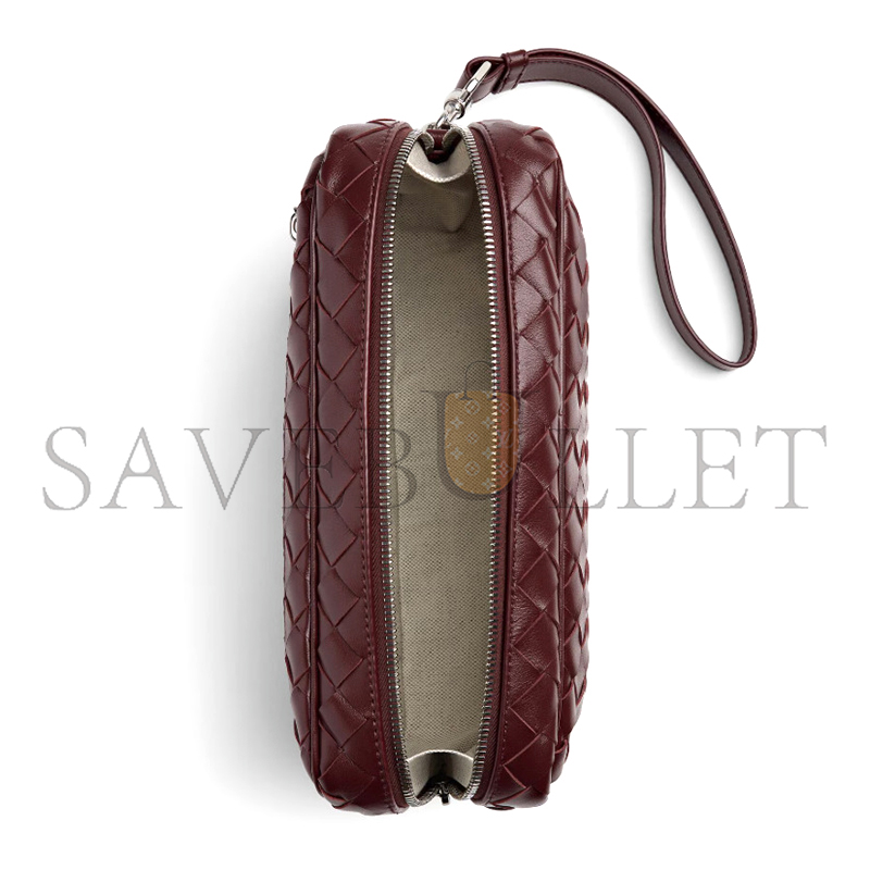 BOTTEGA VENETA INTRECCIATO POUCH WITH WRISTLET 777390 (25*15*6.5cm)